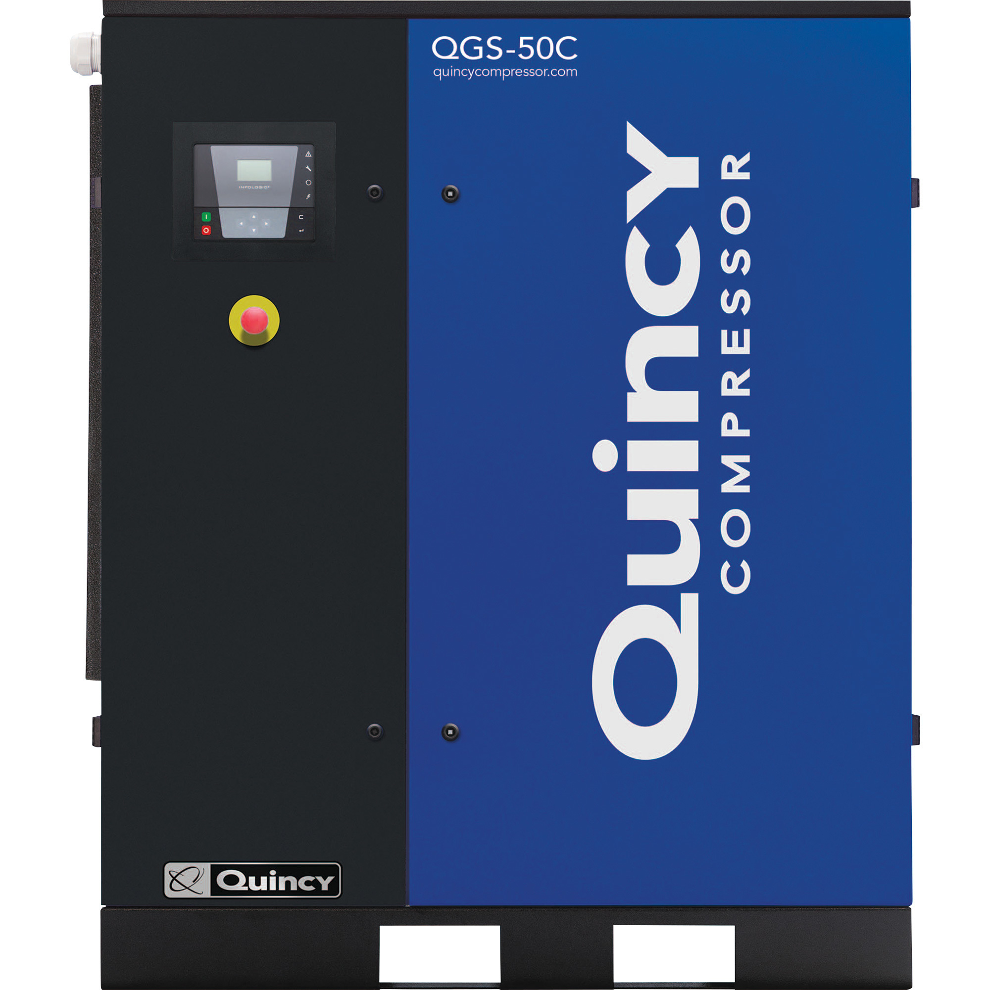 Quincy QGS Rotary Screw Air Compressor, 50 HP, 230/460 Volt, 3 Phase, 208 CFM, No Tank, Model# 4152016900